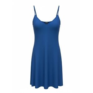 Express Tank Mini Slip Shift Dress Womens Sz M Royal Blue Flowy Chic Cocktail